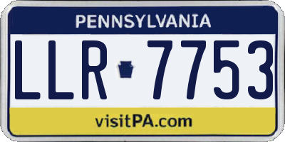PA license plate LLR7753