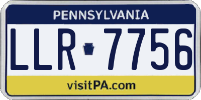 PA license plate LLR7756
