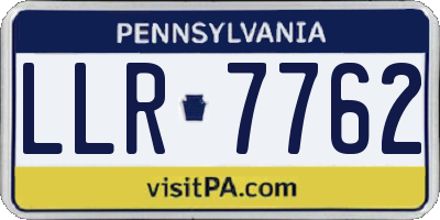 PA license plate LLR7762