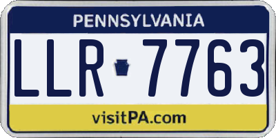 PA license plate LLR7763