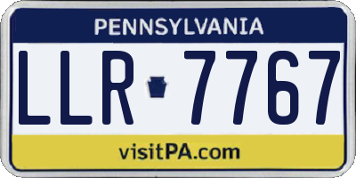 PA license plate LLR7767