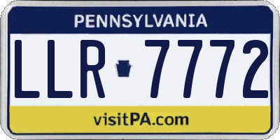 PA license plate LLR7772