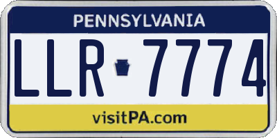 PA license plate LLR7774
