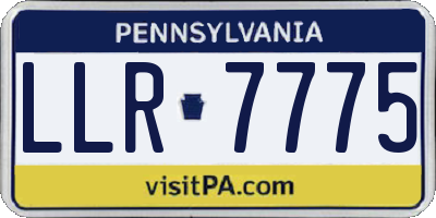 PA license plate LLR7775