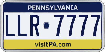 PA license plate LLR7777