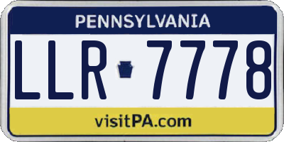 PA license plate LLR7778