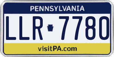 PA license plate LLR7780