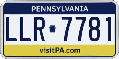 PA license plate LLR7781