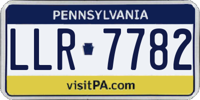 PA license plate LLR7782
