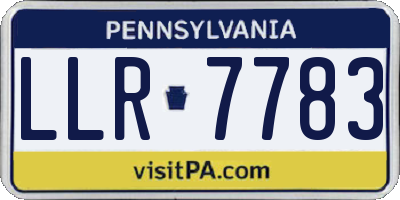 PA license plate LLR7783