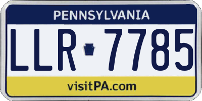 PA license plate LLR7785