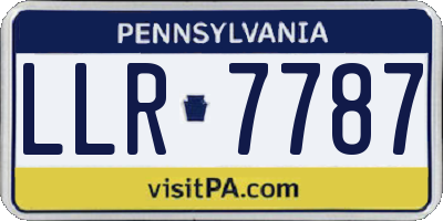 PA license plate LLR7787