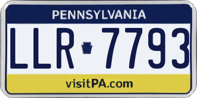 PA license plate LLR7793
