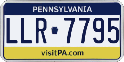 PA license plate LLR7795