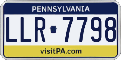 PA license plate LLR7798