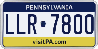 PA license plate LLR7800