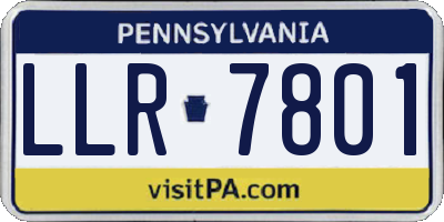 PA license plate LLR7801