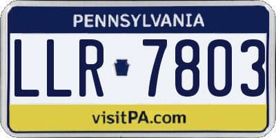 PA license plate LLR7803