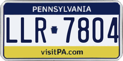 PA license plate LLR7804