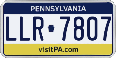 PA license plate LLR7807