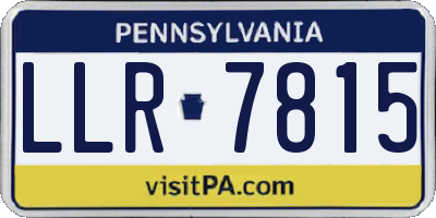 PA license plate LLR7815