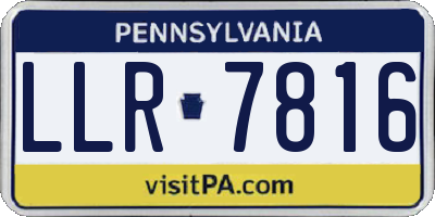 PA license plate LLR7816