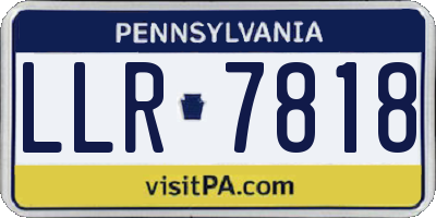 PA license plate LLR7818