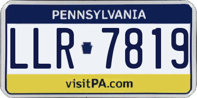 PA license plate LLR7819