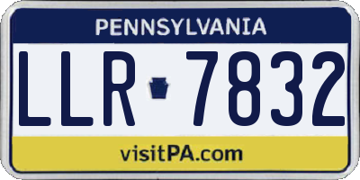 PA license plate LLR7832