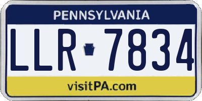 PA license plate LLR7834