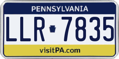 PA license plate LLR7835