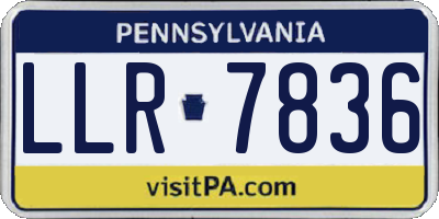 PA license plate LLR7836