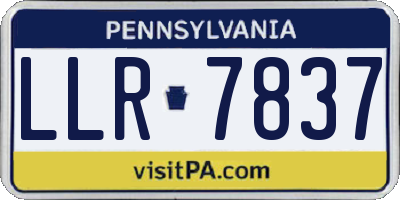 PA license plate LLR7837