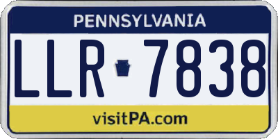 PA license plate LLR7838
