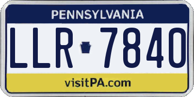 PA license plate LLR7840