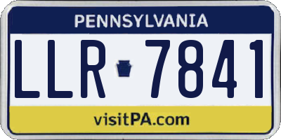 PA license plate LLR7841