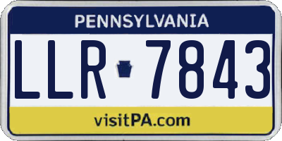PA license plate LLR7843