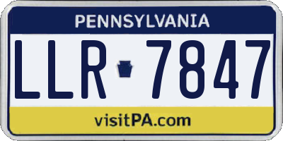 PA license plate LLR7847