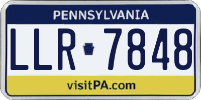 PA license plate LLR7848