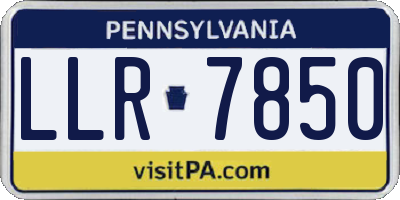 PA license plate LLR7850