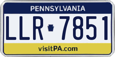 PA license plate LLR7851