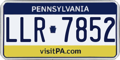 PA license plate LLR7852