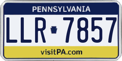 PA license plate LLR7857