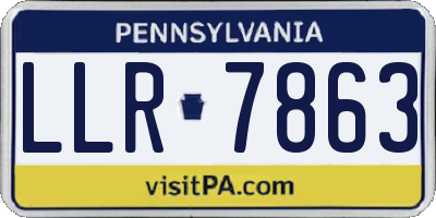 PA license plate LLR7863