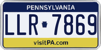 PA license plate LLR7869