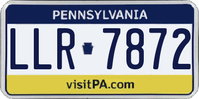 PA license plate LLR7872