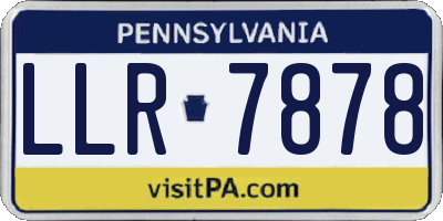PA license plate LLR7878