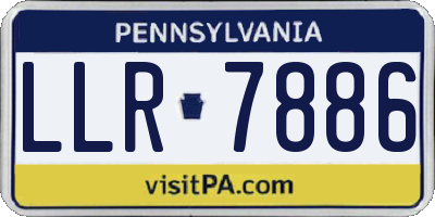 PA license plate LLR7886