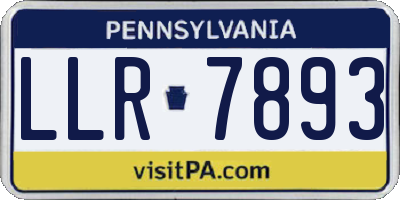 PA license plate LLR7893