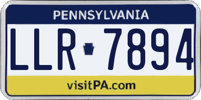 PA license plate LLR7894